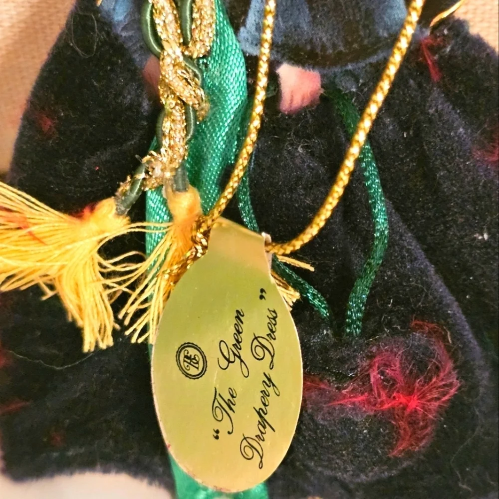 The Bradford Exchange Dark Green, Gold and Yellow Victorian Doll Ornament